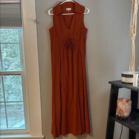 Calvin Klein Dresses & Skirts - Calvin Klein Sleeveless Maxi Dress in Rust Red